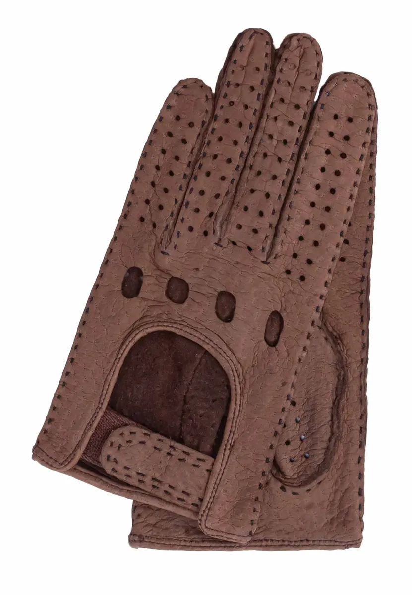 

Кожаные перчатки GRETCHEN "Женские перчатки Peccary Driving Gloves", в классическом дизайне автомобильных перчаток, коричневый
