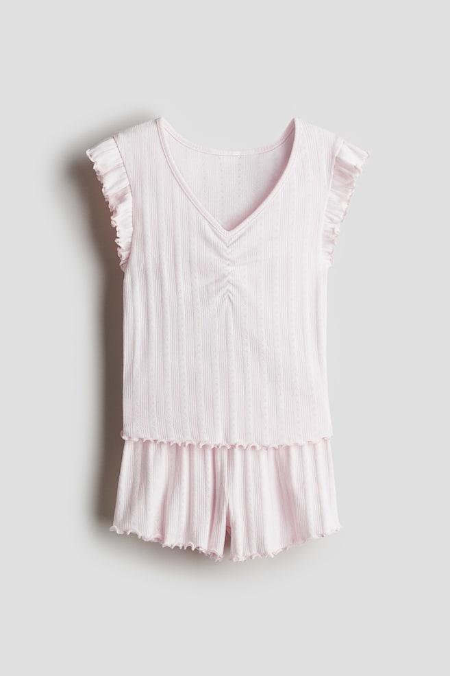 

Пижама из хлопка с ажурным узором H&M, розовый