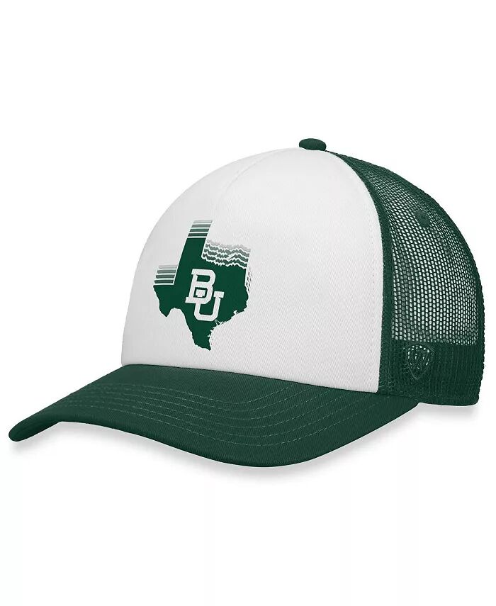 

Мужская белая, зеленая бейсболка Baylor Bears Tone Down Trucker Snapback Top of the World