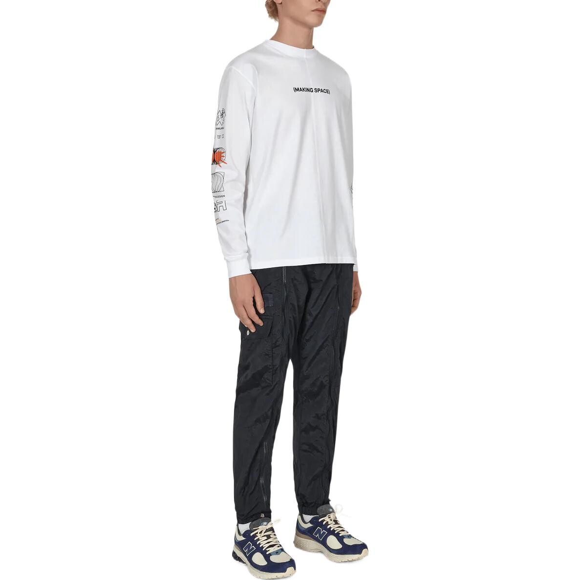 Брюки мужские Stone Island с молнией на штанинах, черный — фото 4