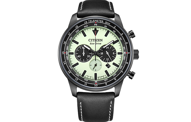 

CITIZEN Часы FUTURE FORCE Series Light Powered Quartz Movement Cow Leather Strap Watch 44mm Unisex Green Dial, CA4505-21X