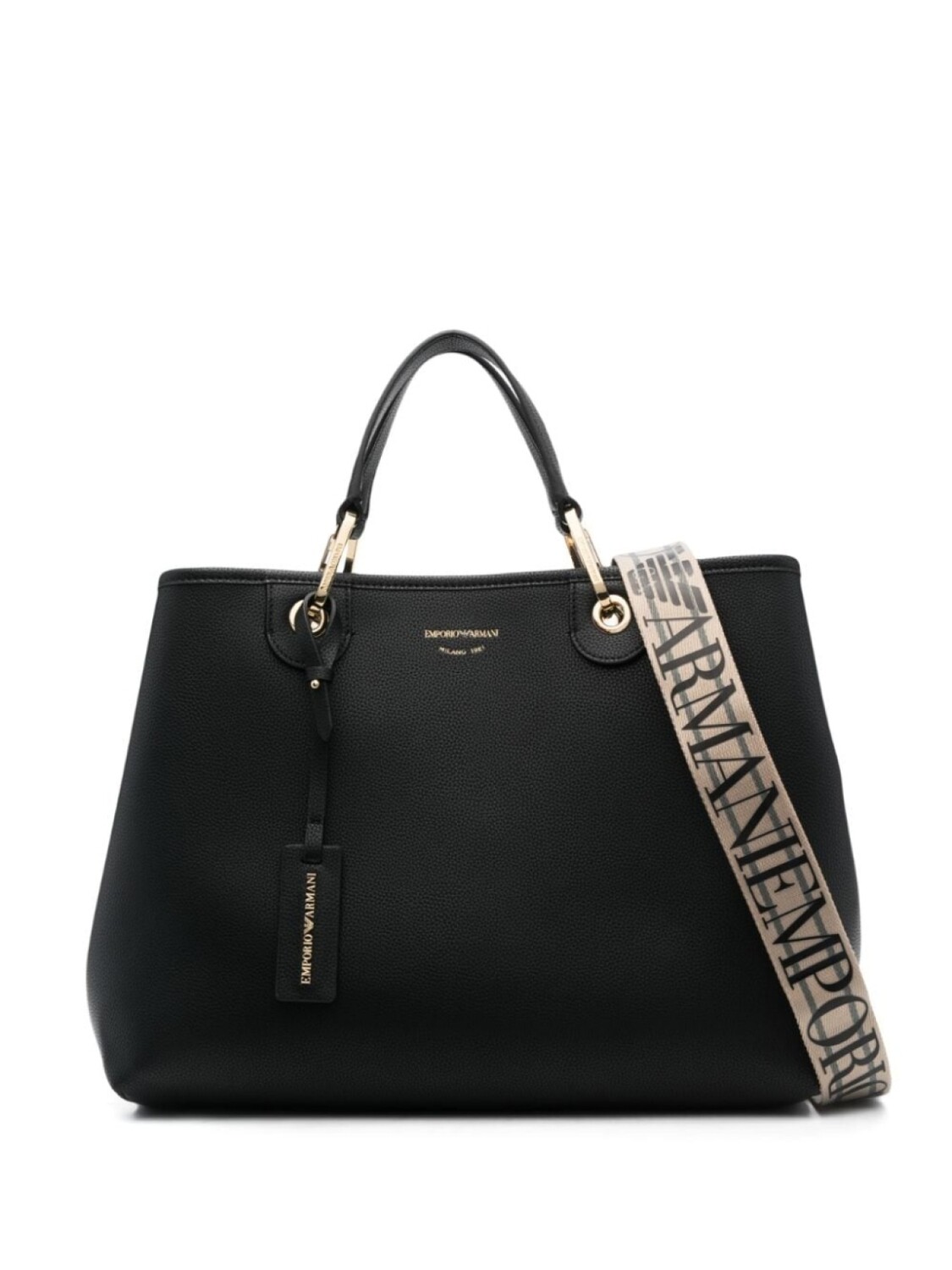 

Emporio Armani сумка-тоут с тисненым логотипом, черный
