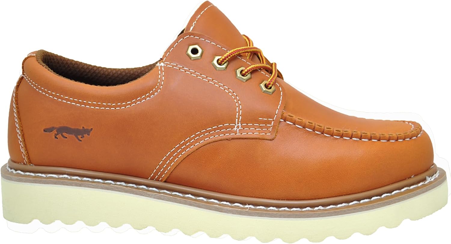 Мужские кожаные оксфорды Golden Fox Work Shoe 4 с мягким носком для строительства и повседневной носки, Brown-12 — фото 2