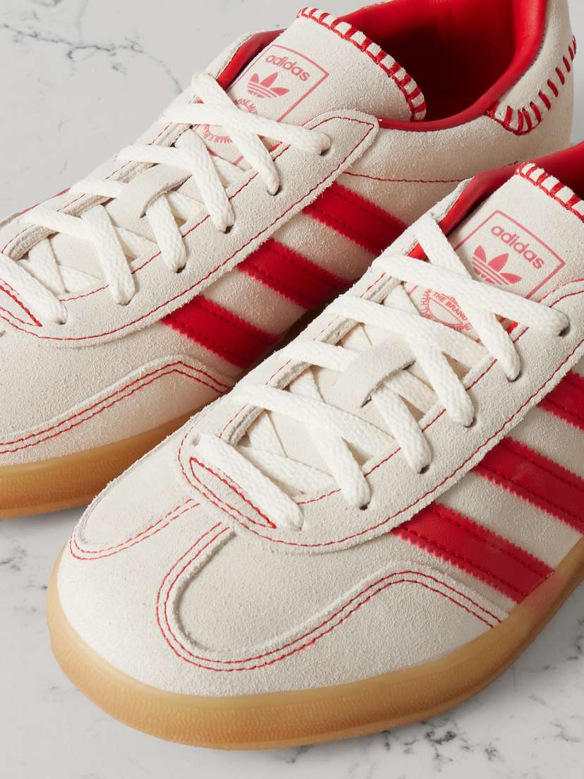 Замшевые кроссовки Gazelle для дома с кожаной отделкой Adidas Originals, бежевый — фото 4