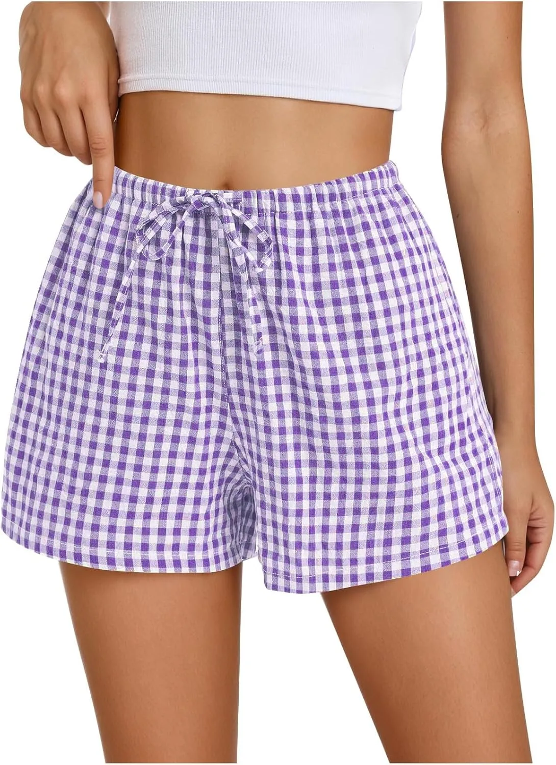 

Женские домашние шорты Comfy Pajama летние в клетку с карманом