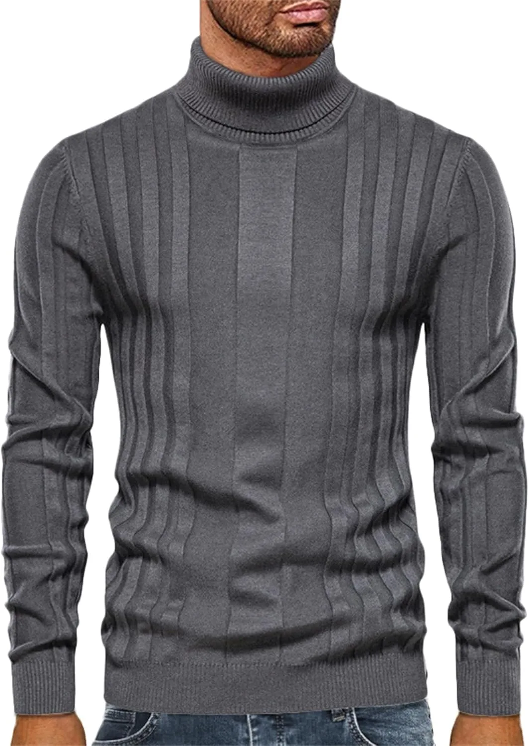 

Мужской водолазка с длинным рукавом Slim Fit Chunky Knit