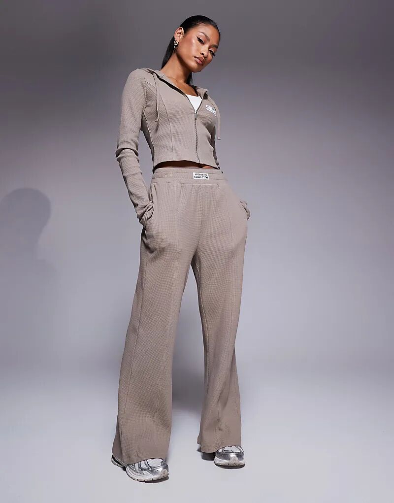

Широкие брюки Weekend Collective Co-ord с вафельной отделкой, нейтрального цвета Asos Weekend Collective