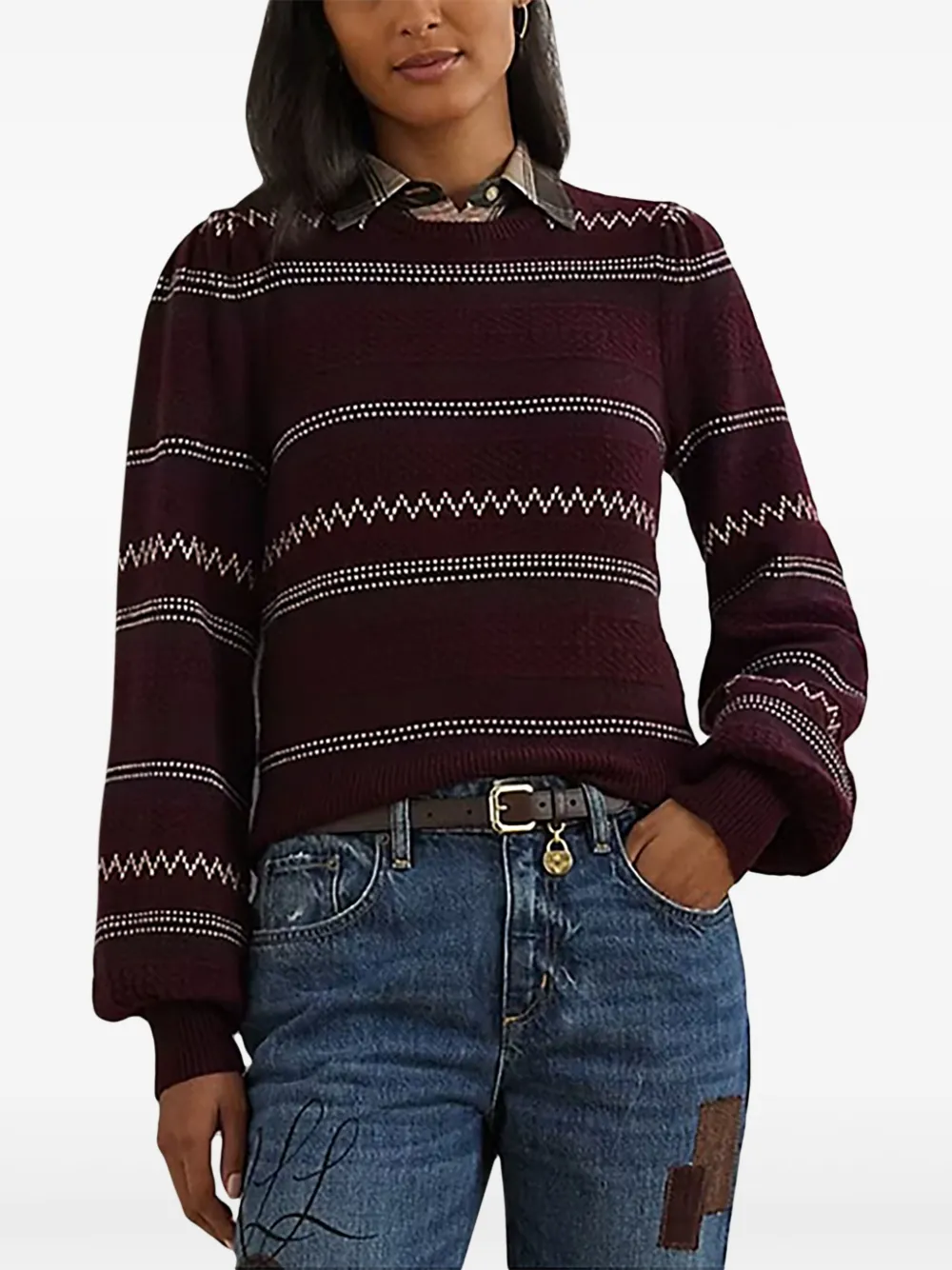 

Свитер с узором Fair Isle Lauren Ralph Lauren, красный