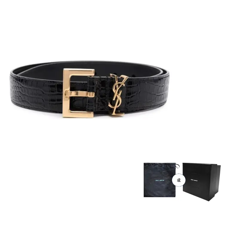 

Saint Laurent Ремень из коровьей кожи, женский, черный, ширина 3 см