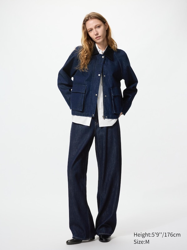 Короткая утилитарная куртка из денима Uniqlo, 69 navy — фото 2