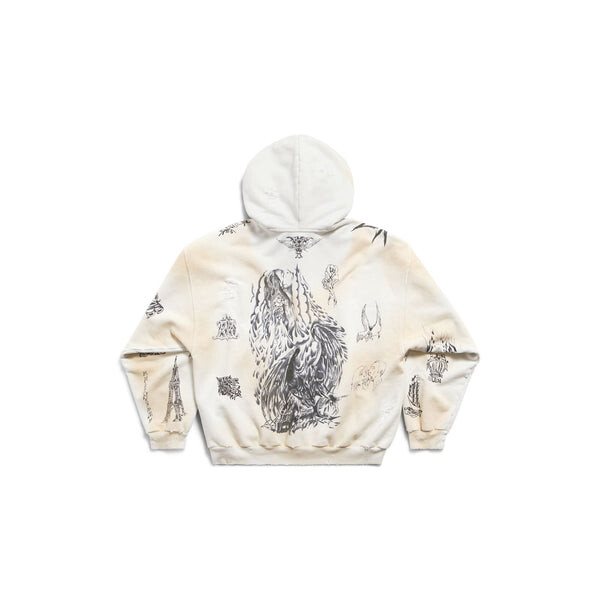 Куртка tat zip-up hoodie medium fit 'off white black' Balenciaga, белый — фото 2