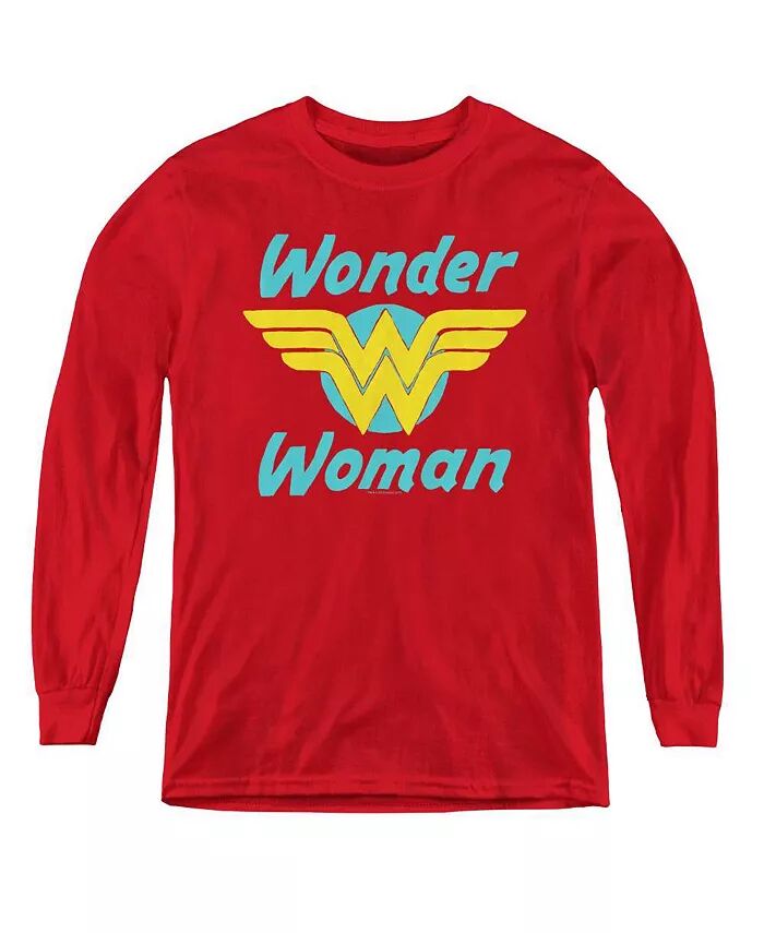 

Толстовка с длинным рукавом с крыльями Wonder Woman для мальчиков и молодежи DC Comics, красный