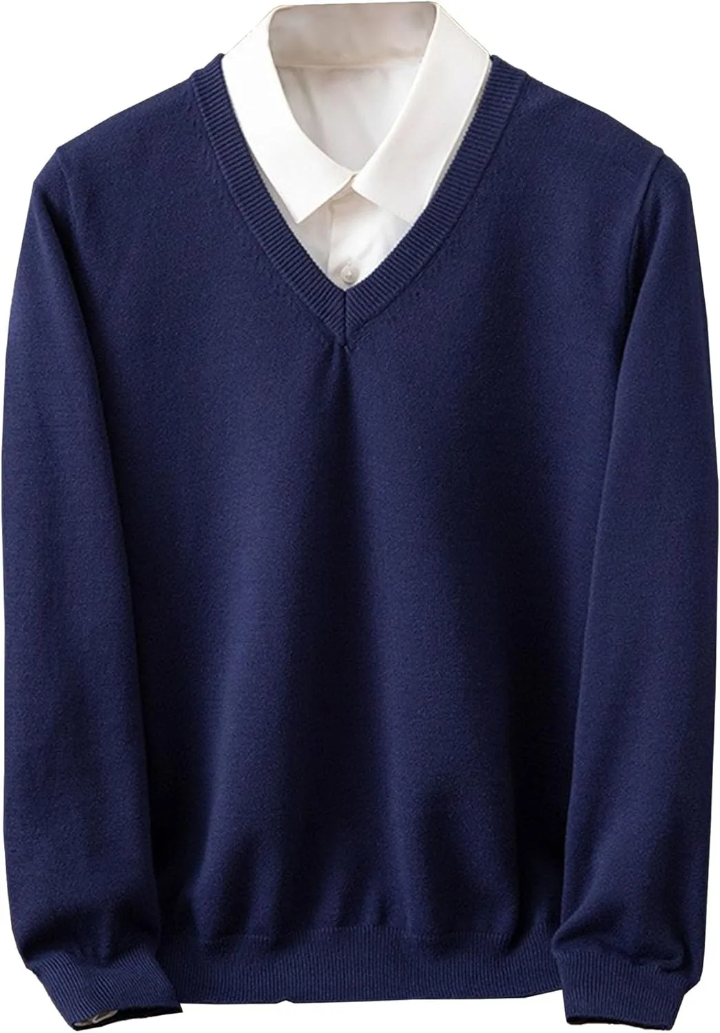 

Мужской свитер V-образным вырезом Casual Solid Color DGHM-JLMY