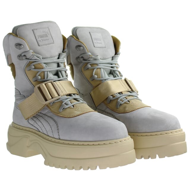 Зимние разноцветные женские ботинки из нубука X Fenty Dove Lark Puma, серый — фото 2