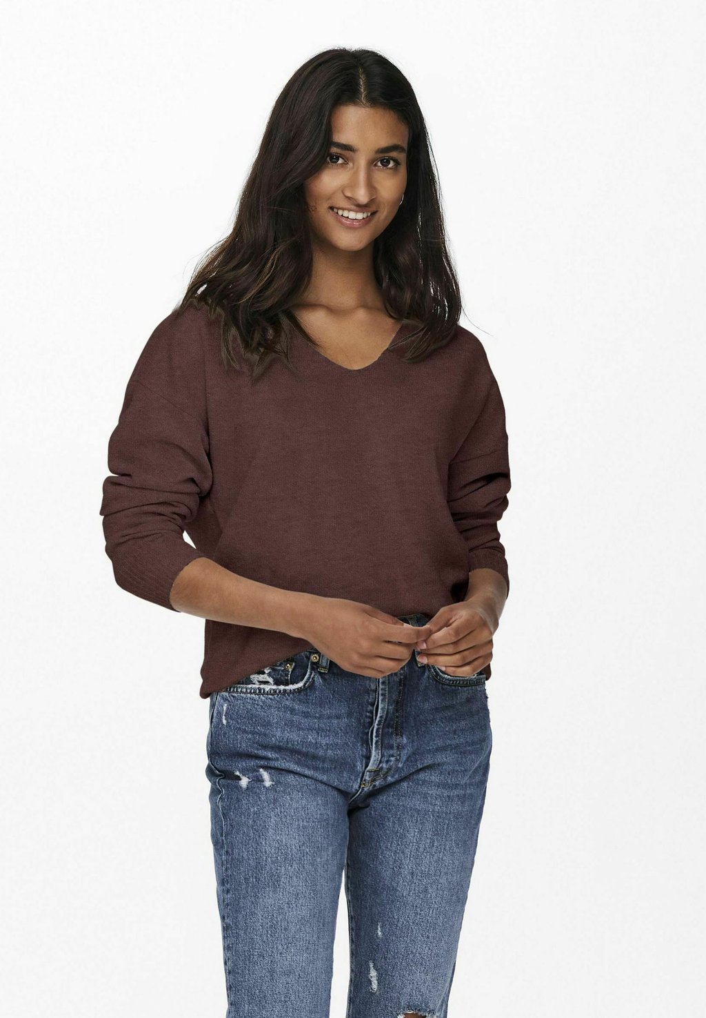 

Свитер ONLRICA LIFE V NECK ONLY, коричневый