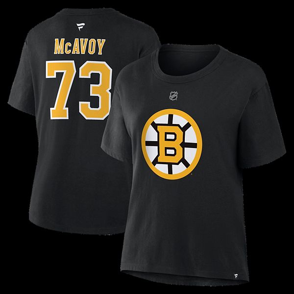 

Футболка Boston Bruins с именем и номером Charlie McAvoy, черная Fanatics