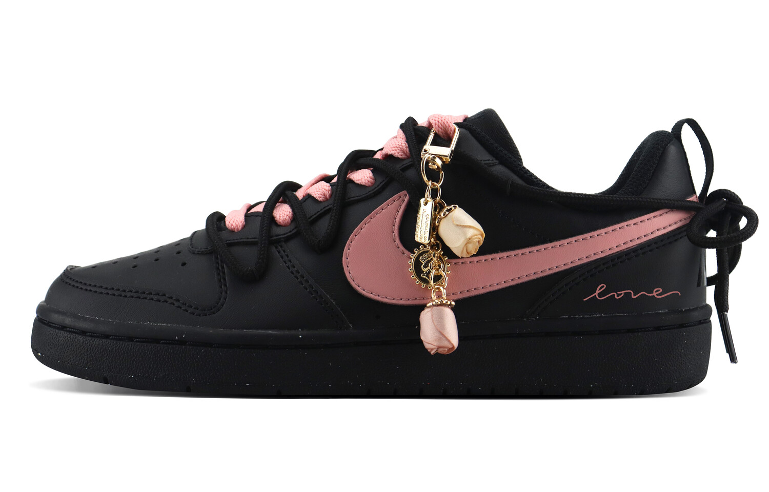 

Кроссовки Nike Court Borough Skateboarding Shoes Women's Low-top Black/pink, розовый