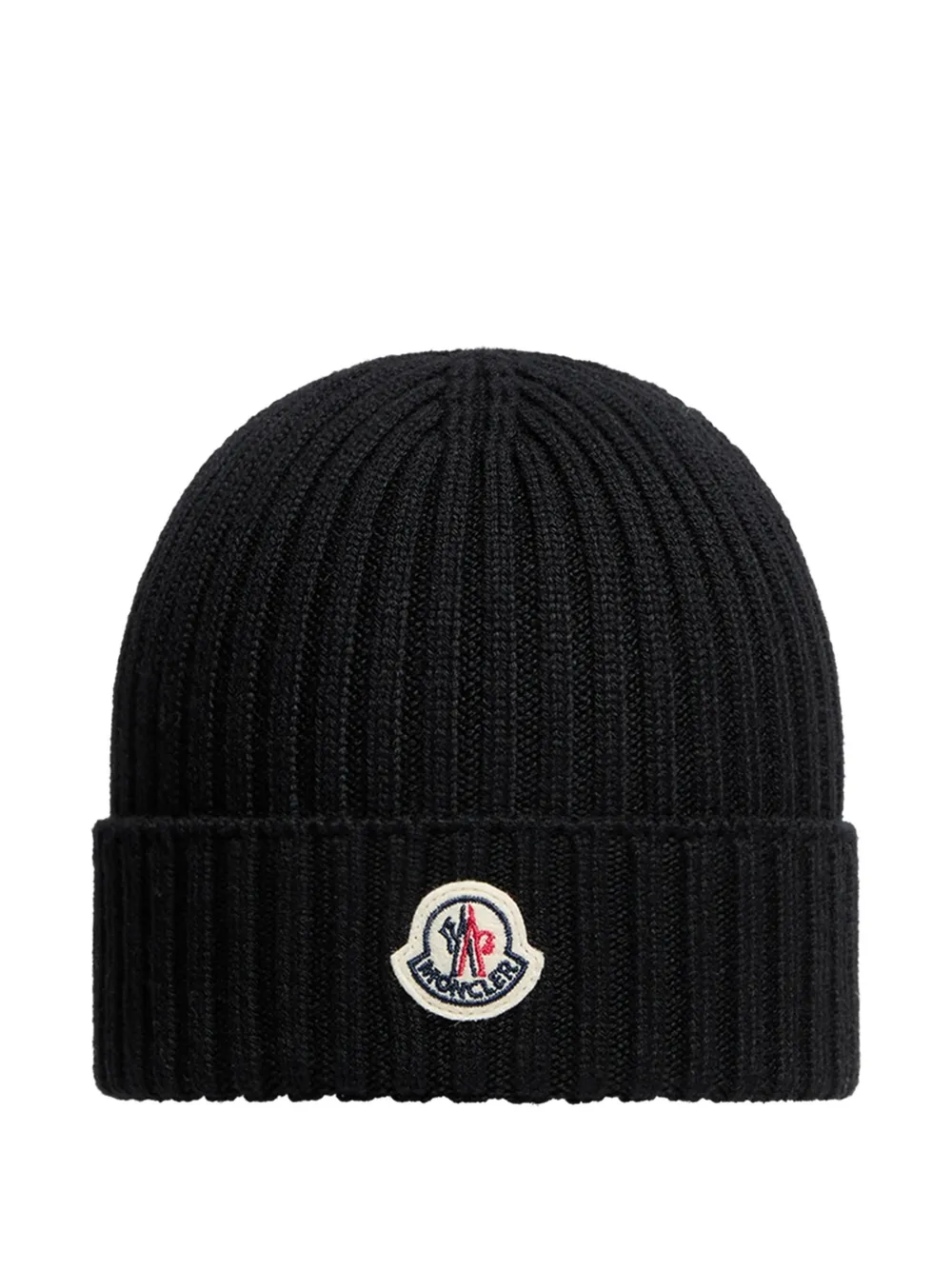

Вязаная шапка с нашивкой-логотипом Moncler Enfant, черный