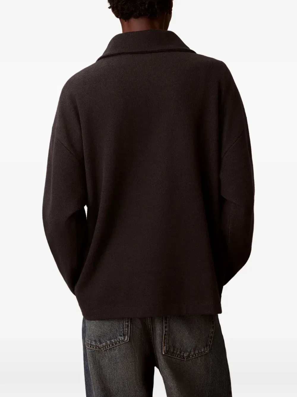 Джемпер на молнии с логотипом Calvin Klein, черный — фото 3