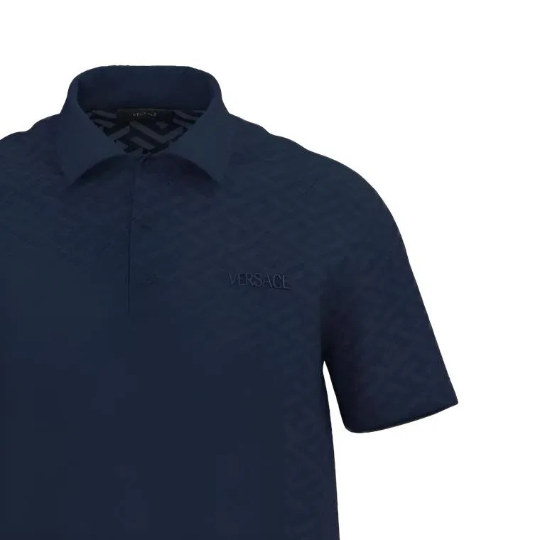 Поло мужское синее VERSACE Marine Blue — фото 3