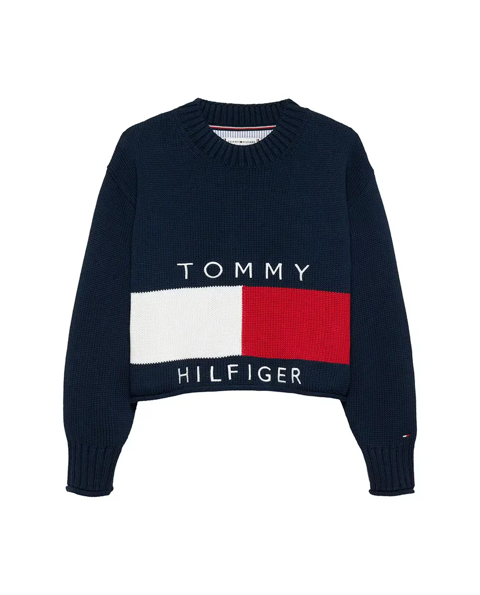Детский джемпер с логотипом флага Tommy Hilfiger, синий