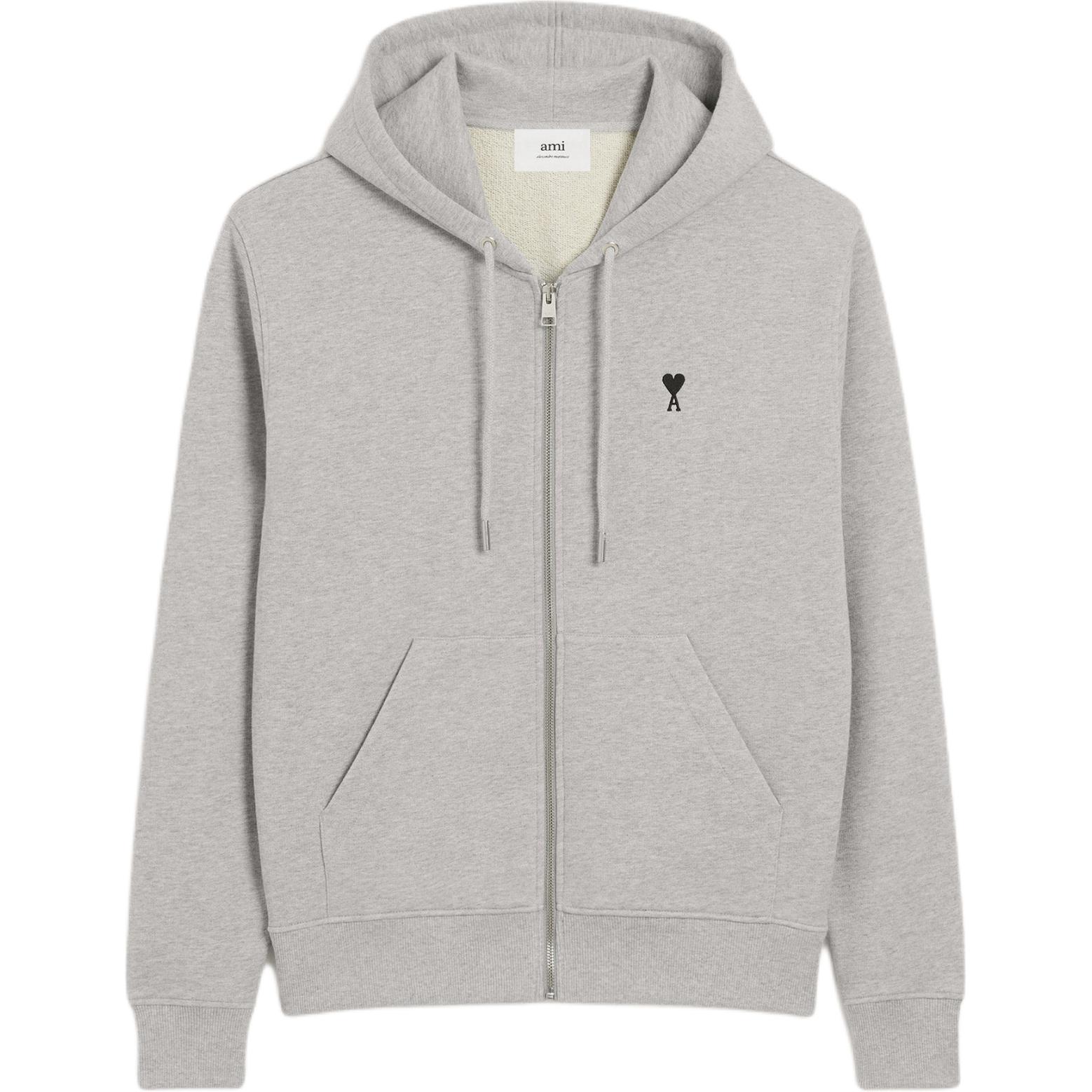 

Ami Paris Ami De Coeur Zipped Hoodie AMIPARIS, серый