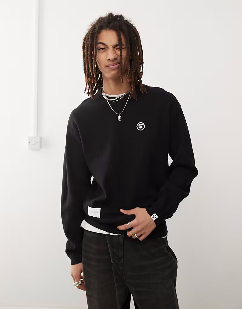 

Черный вязаный свитер с логотипом AAPE BY A BATHING APE