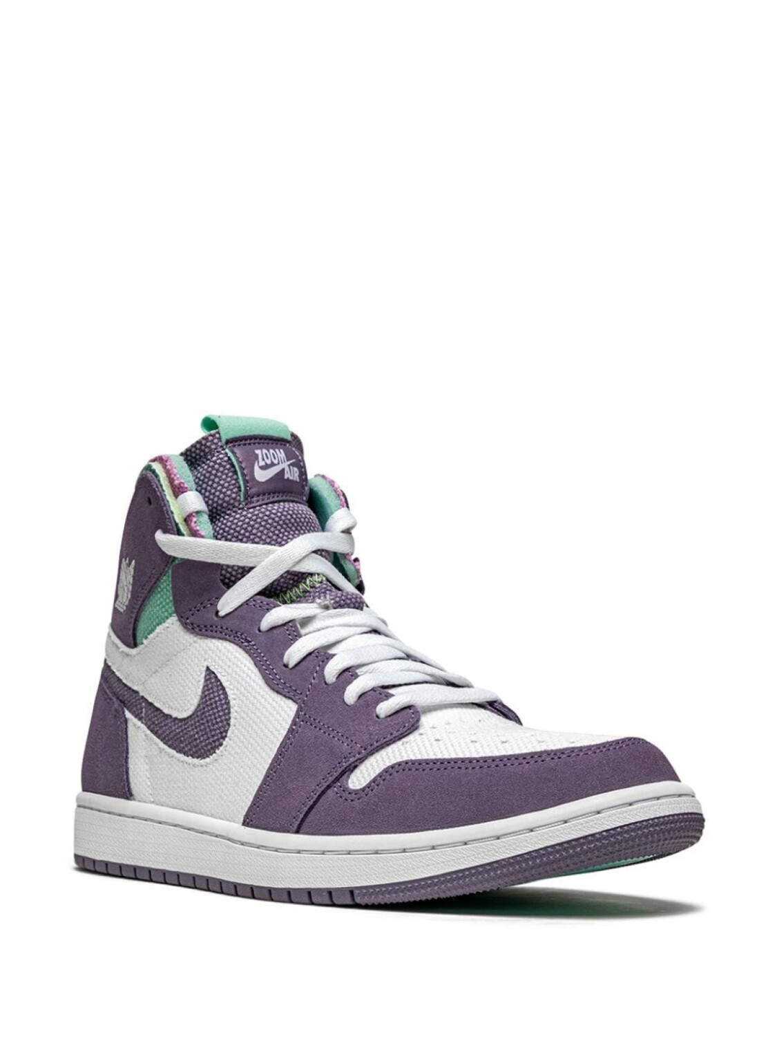 Кроссовки Jordan Air Jordan 1 Zoom Air CMFT, белый/фиолетовый/зеленый — фото 2