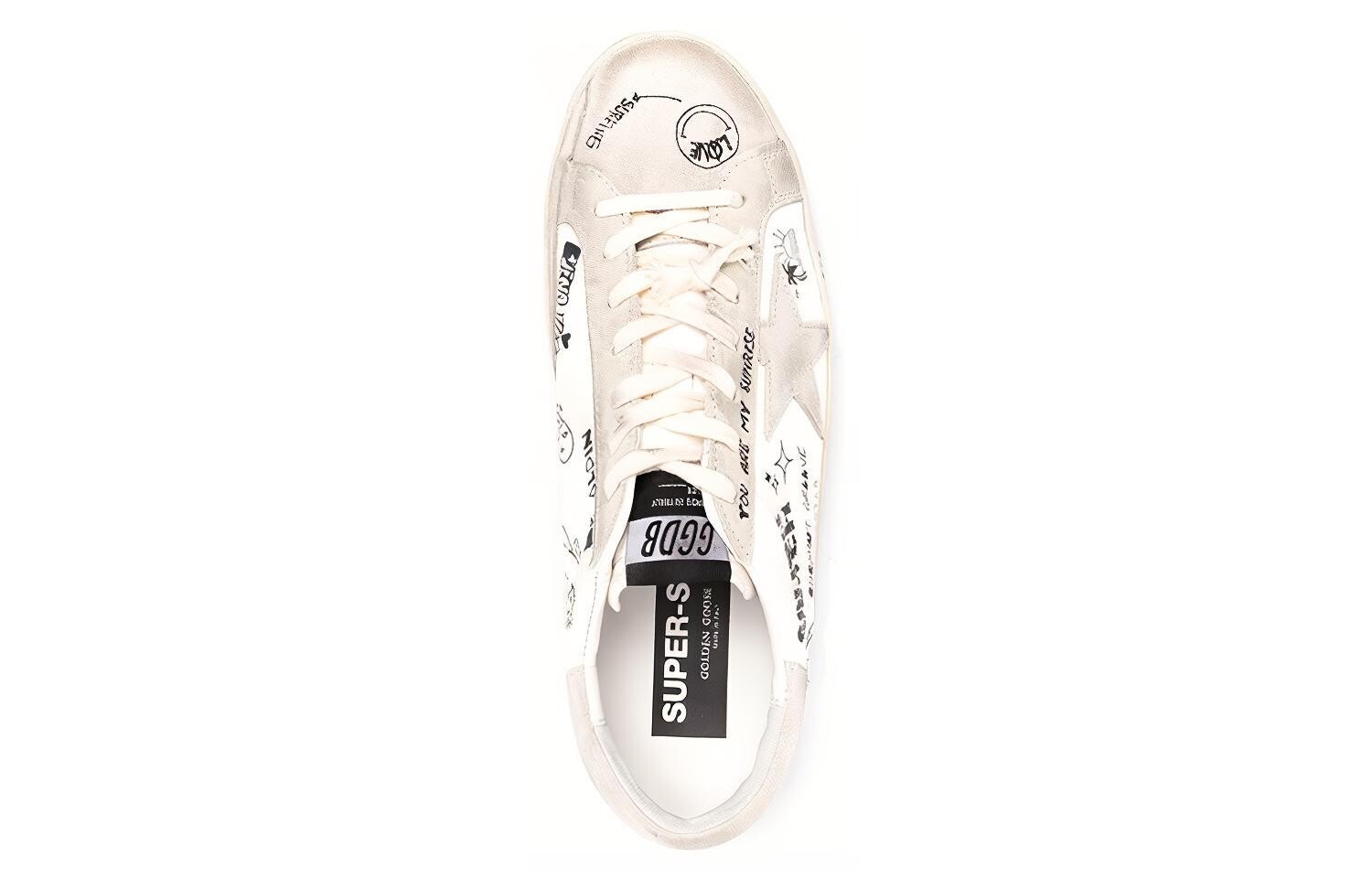Кроссовки мужские Golden Goose Super-Star с принтом, белый — фото 3