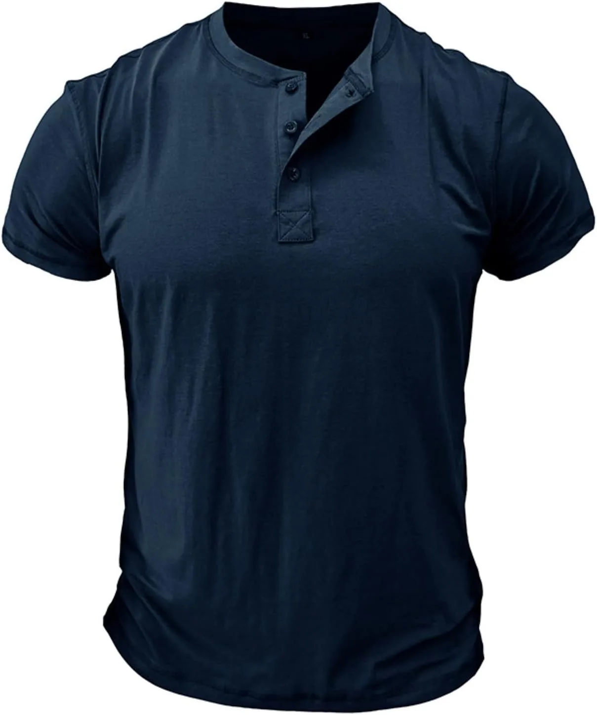 Мужская футболка Henley с коротким рукавом и V-образным вырезом — фото 2