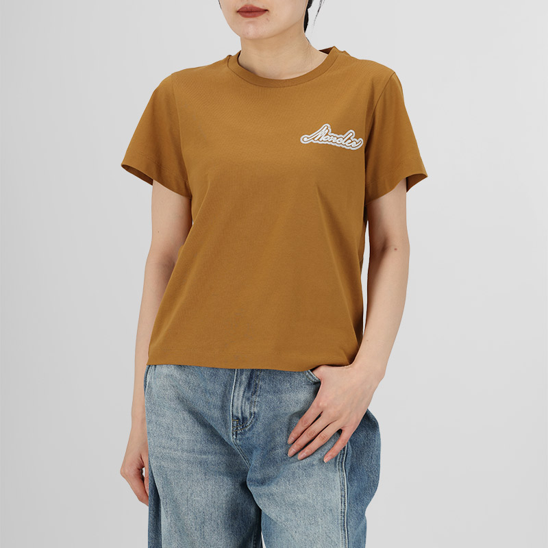 Футболки с коротким рукавом для женщин Moncler, ochre желтый — фото 4
