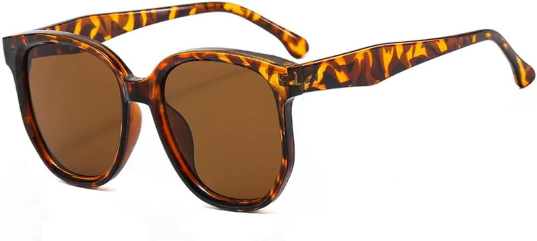 

Ретро-модные солнцезащитные очки большого размера для женщин и мужчин, классические винтажные, с защитой от УФ-излучения UV400, для активного отдыха на природе VFDHN, Leopard