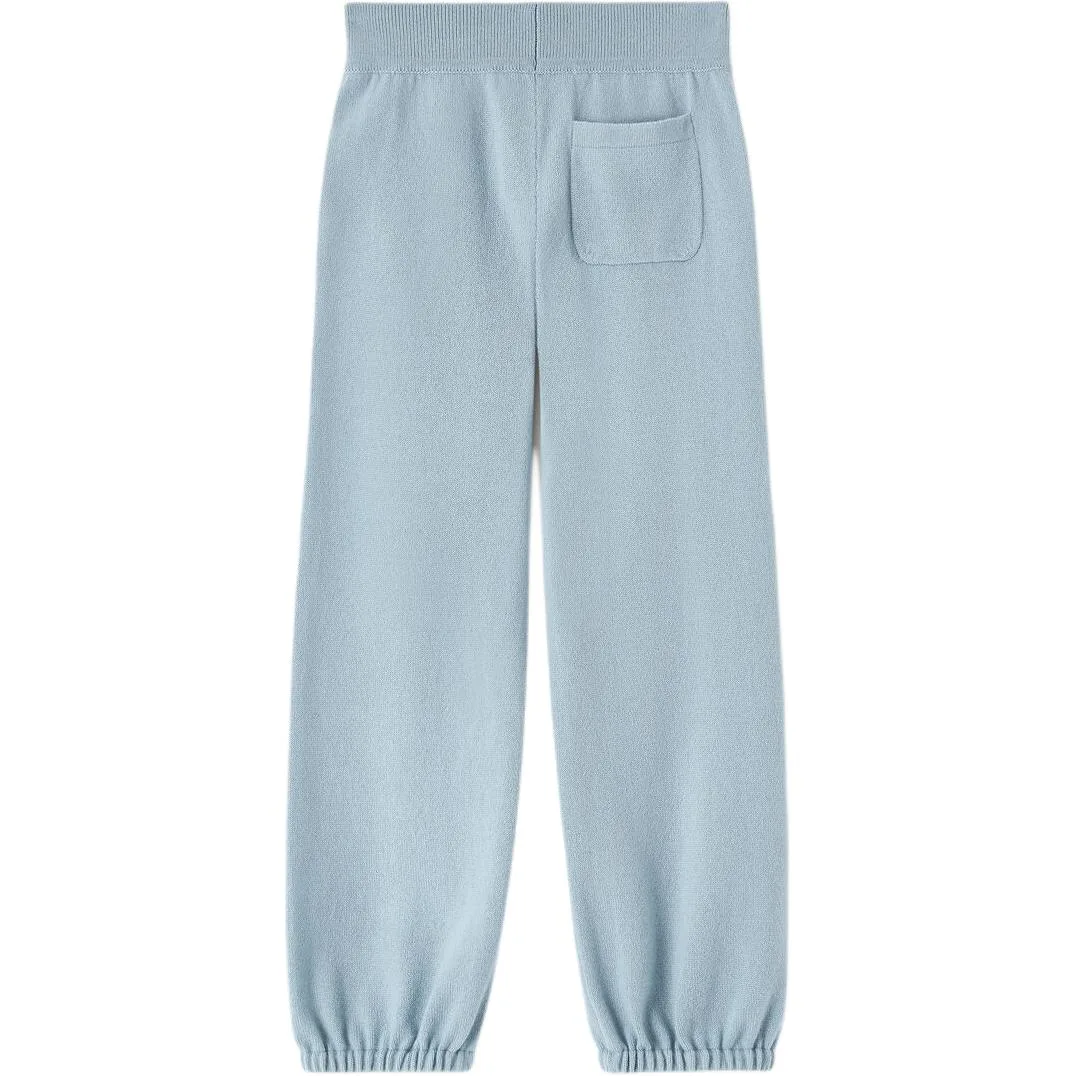 Детские вязаные спортивные штаны SS26 Loro Piana, Celestial Blue — фото 3