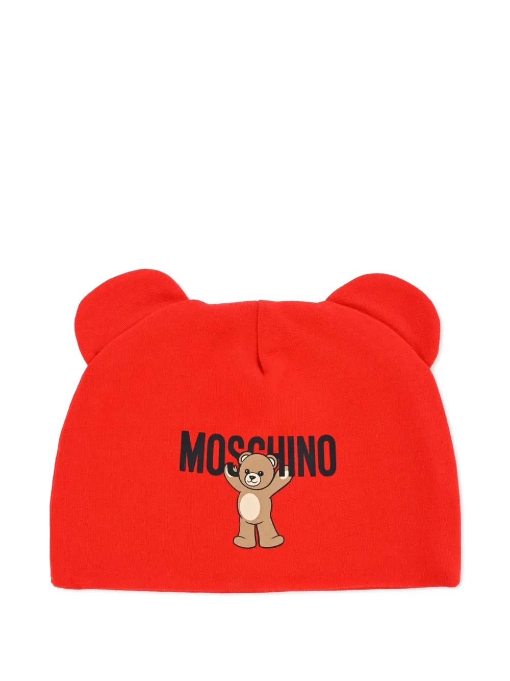 

Шапка-ушанка с принтом Moschino Kids, красный