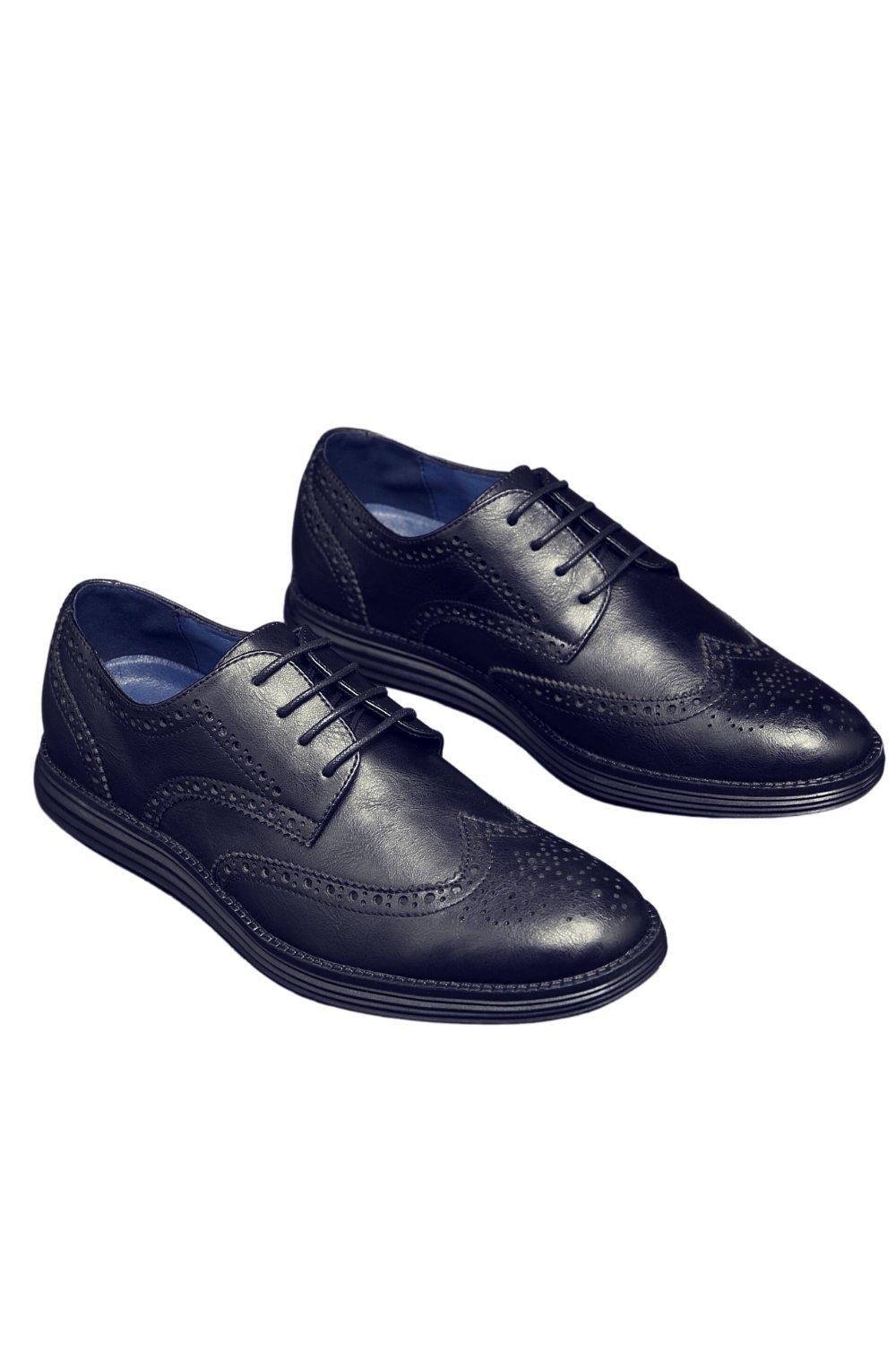 Кожаные деловые туфли на шнуровке в стиле смарт-офис TOP STAKA SHOES, черный — фото 3