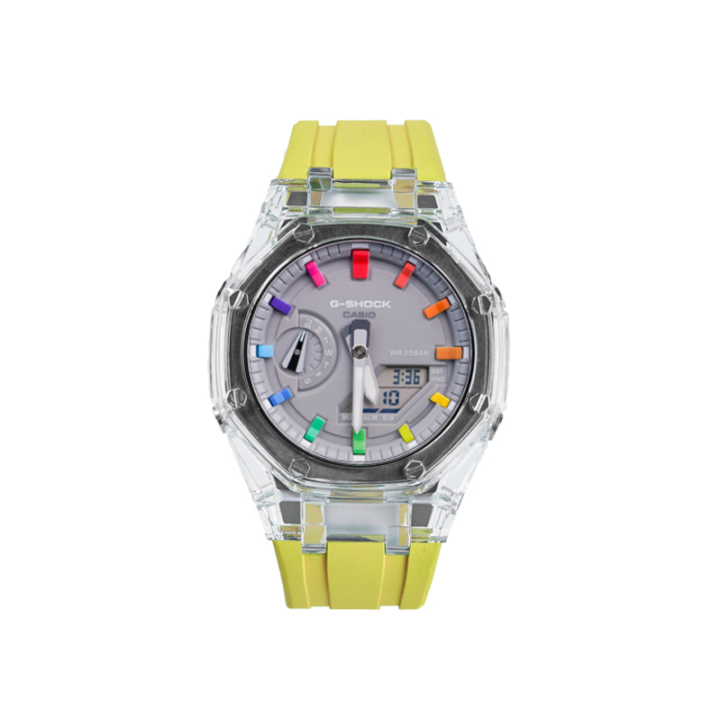

CASIO Часы Unisex 48.5mm Gray Watch, Environmental Rainbow Glacier Yellow
