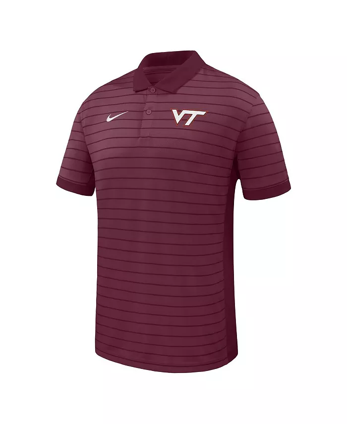 Мужская бордовая поло с победоносными полосами Virginia Tech Hokies 2025 Early Season Coaches Sideline Performance Nike — фото 2