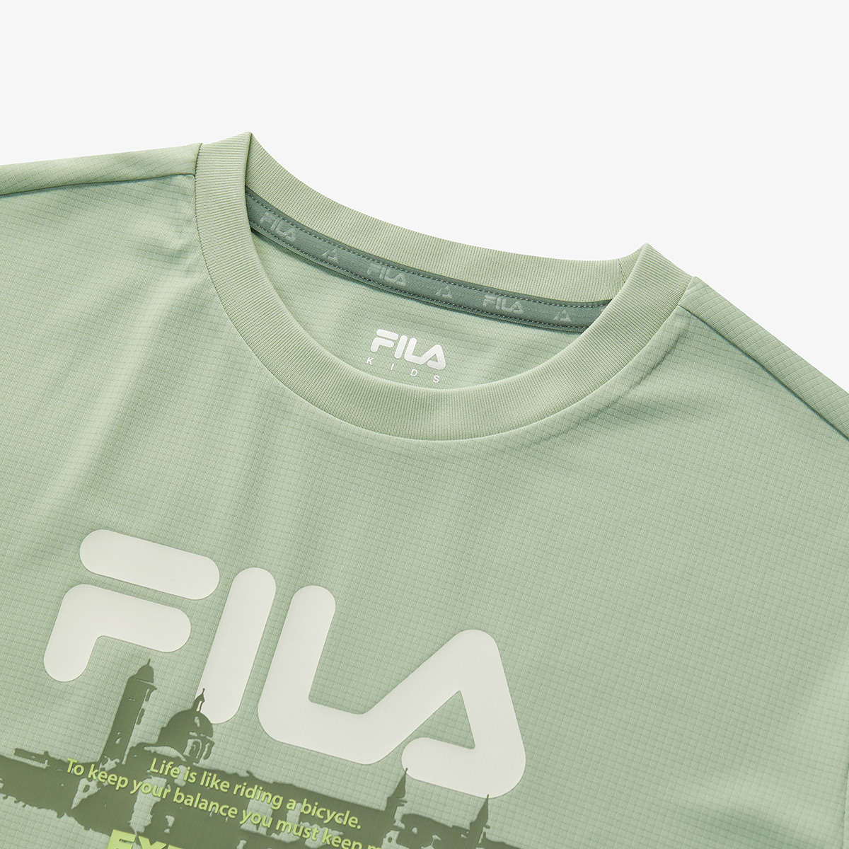 FILA KIDS Футболка с коротким рукавом SS25 Ultra Gray Green Teenagers — фото 4