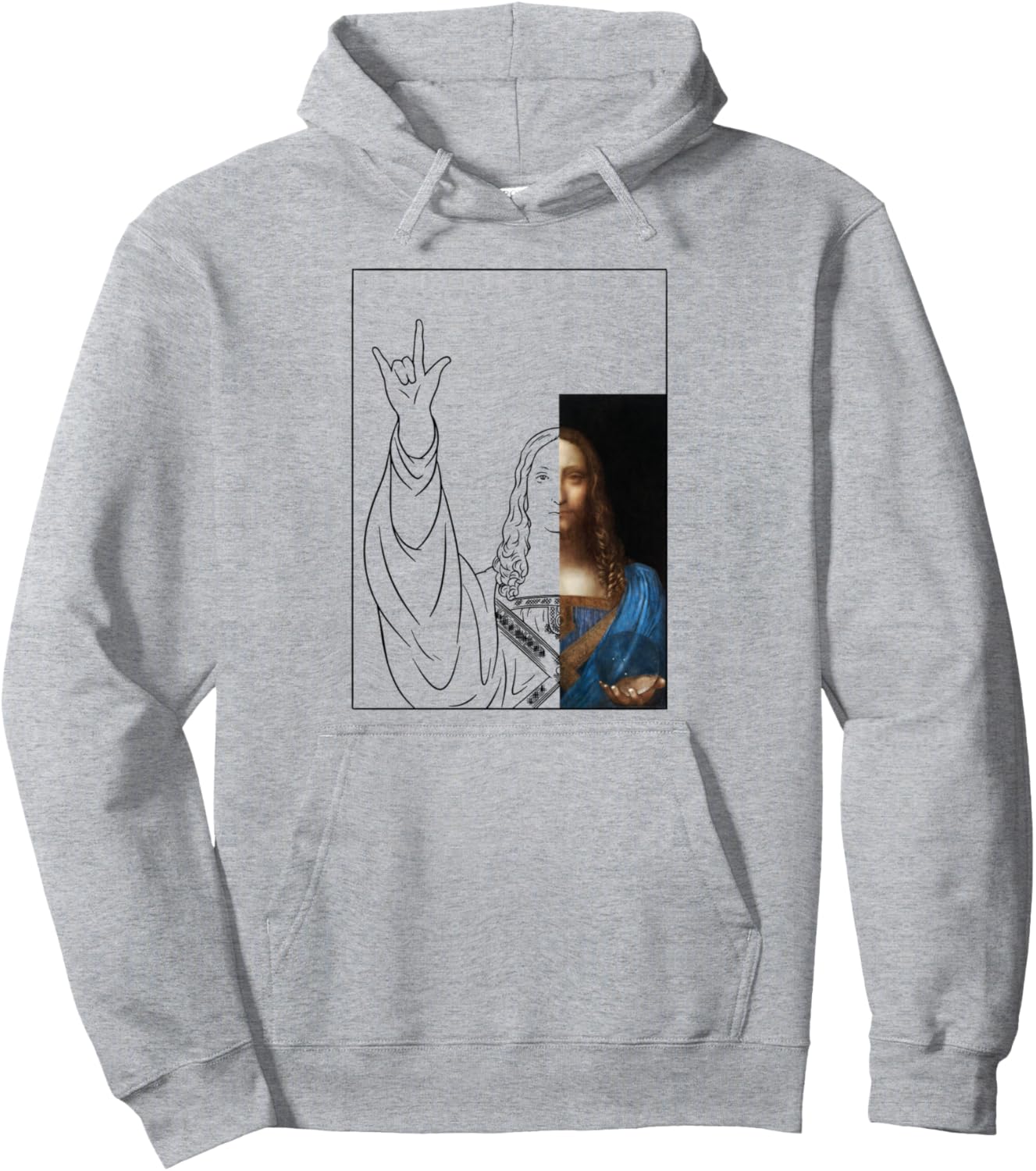 

Худи для любителей искусства Да Винчи, любителей классического искусства и истории искусства Classic Art Gifts, серый