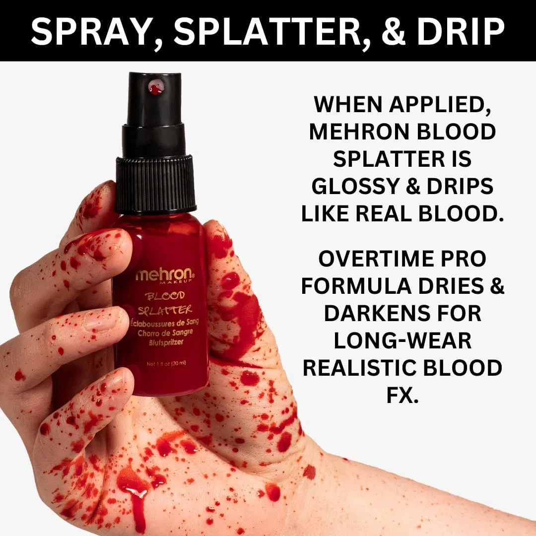 Спрей для эффекта крови Mehron Blood Splatter, 30 мл, кроваво-красный — фото 3
