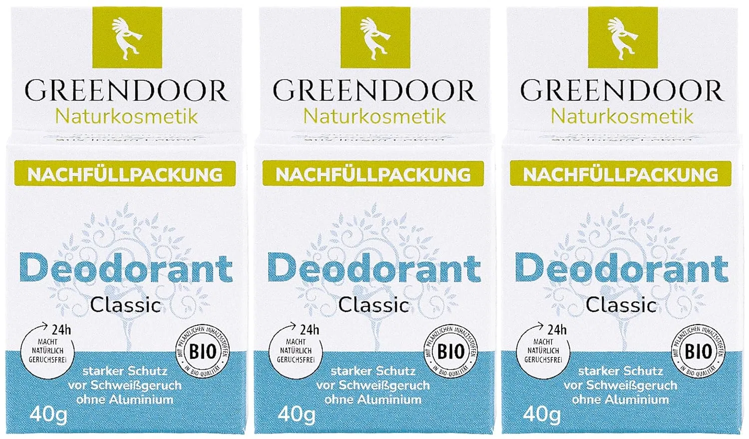 Дезодорант-стик GREENDOOR «Classic», 3 сменных блока по 40 г Greendoor
