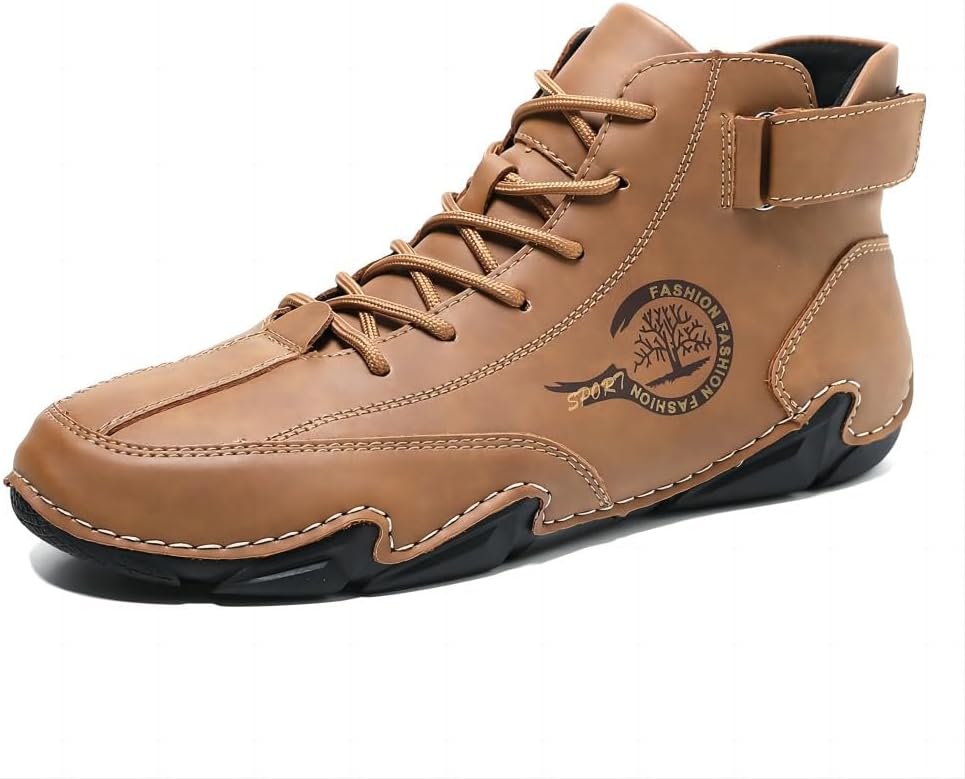 

Мужские повседневные ботинки Asifn Chukka для улицы с ручной работой, верх из кожи, водонепроницаемые кроссовки, легкие для походов, износостойкая обувь, коричневый