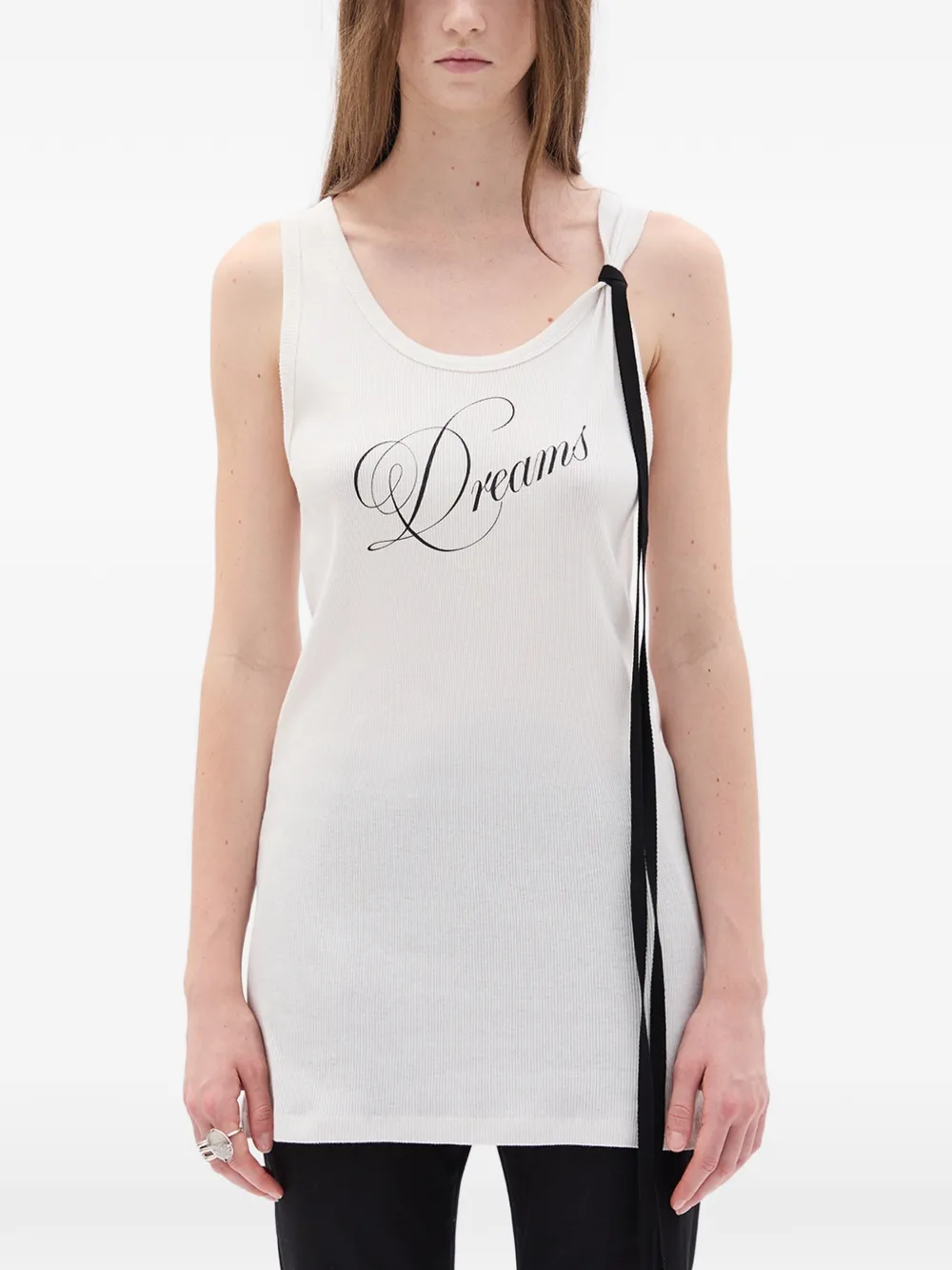 

Хлопковый топ-майка с лентой Seva Ann Demeulemeester, белый
