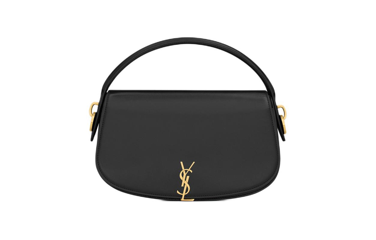 Кожаная наплечная сумка через плечо, женская сумка черный SAINT LAURENT — фото 2