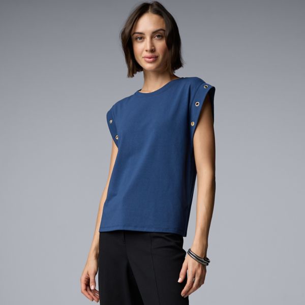 

Женская футболка с люверсами Simply Vera Vera Wang, цвет must do blue