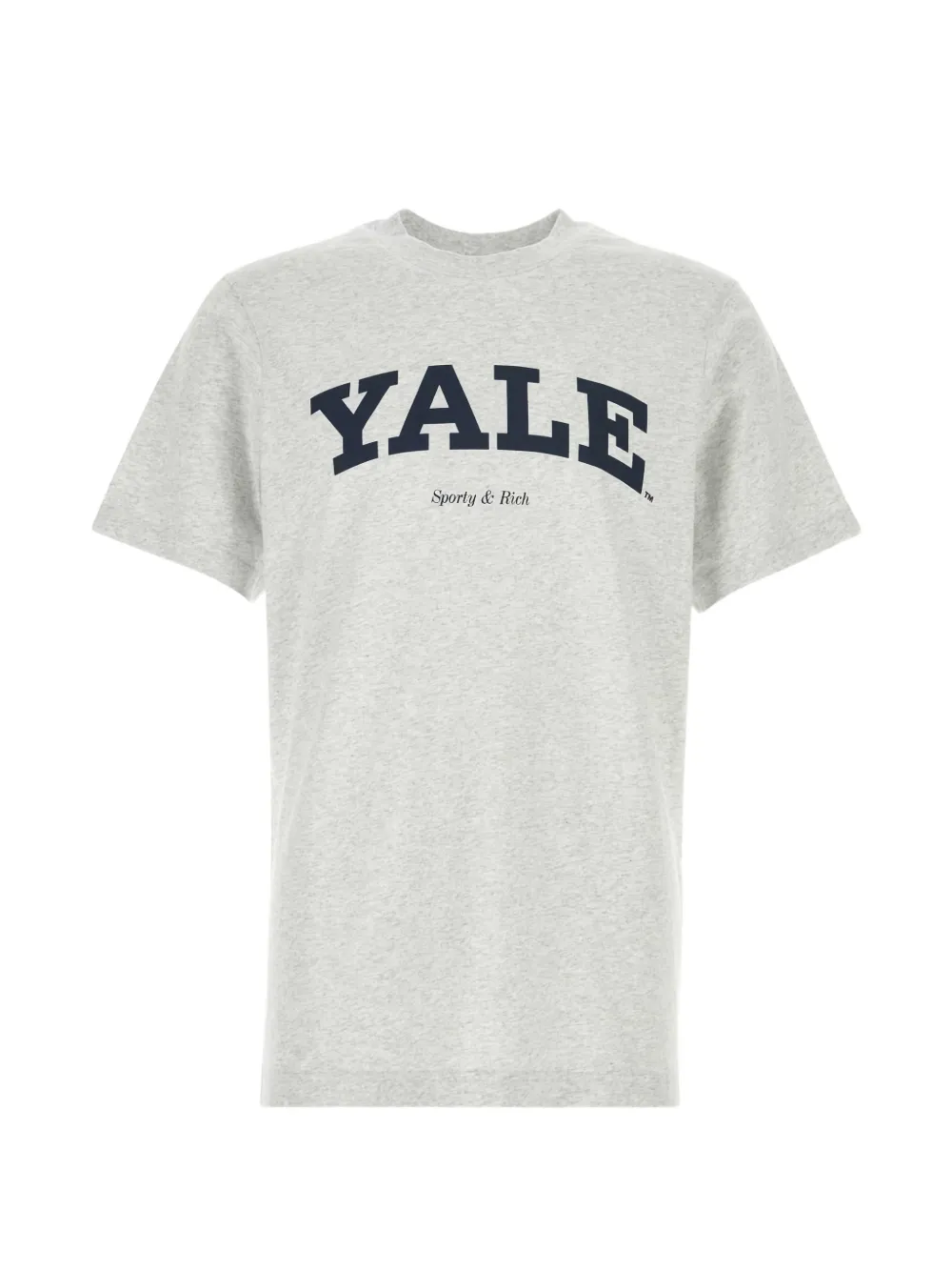 

Меланжевая хлопковая футболка Sporty & Rich, серый