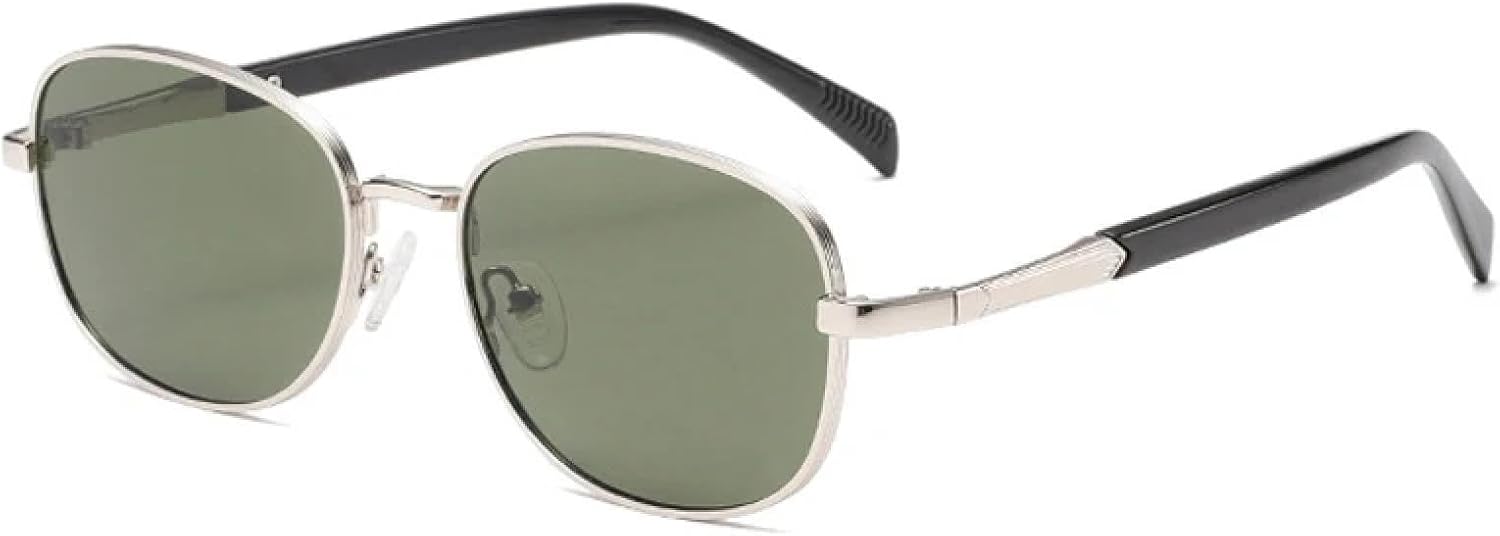 

Женские солнцезащитные очки в металлической оправе с прозрачными линзами цвета океана, защита от УФ-излучения UV400; мужские солнцезащитные очки в стиле панк DSVIGF, Silver Dark Green