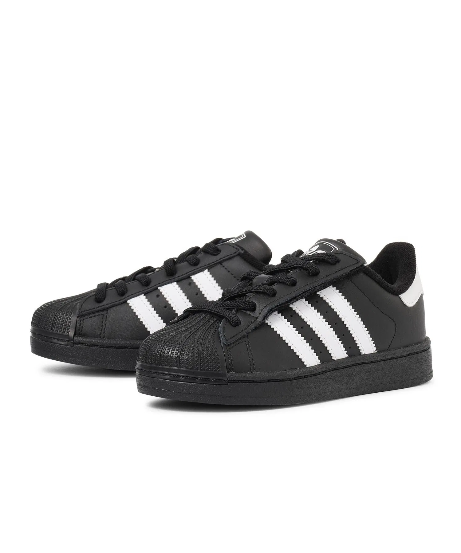 Детские кроссовки adidas SUPERSTAR II CF EL из натуральной кожи чёрные — фото 3