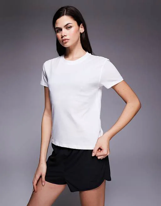 

4505 Белая хлопковая футболка свободного кроя с быстросохнущей отделкой Icon, Белый, 4505 Белая хлопковая футболка свободного кроя с быстросохнущей отделкой Icon