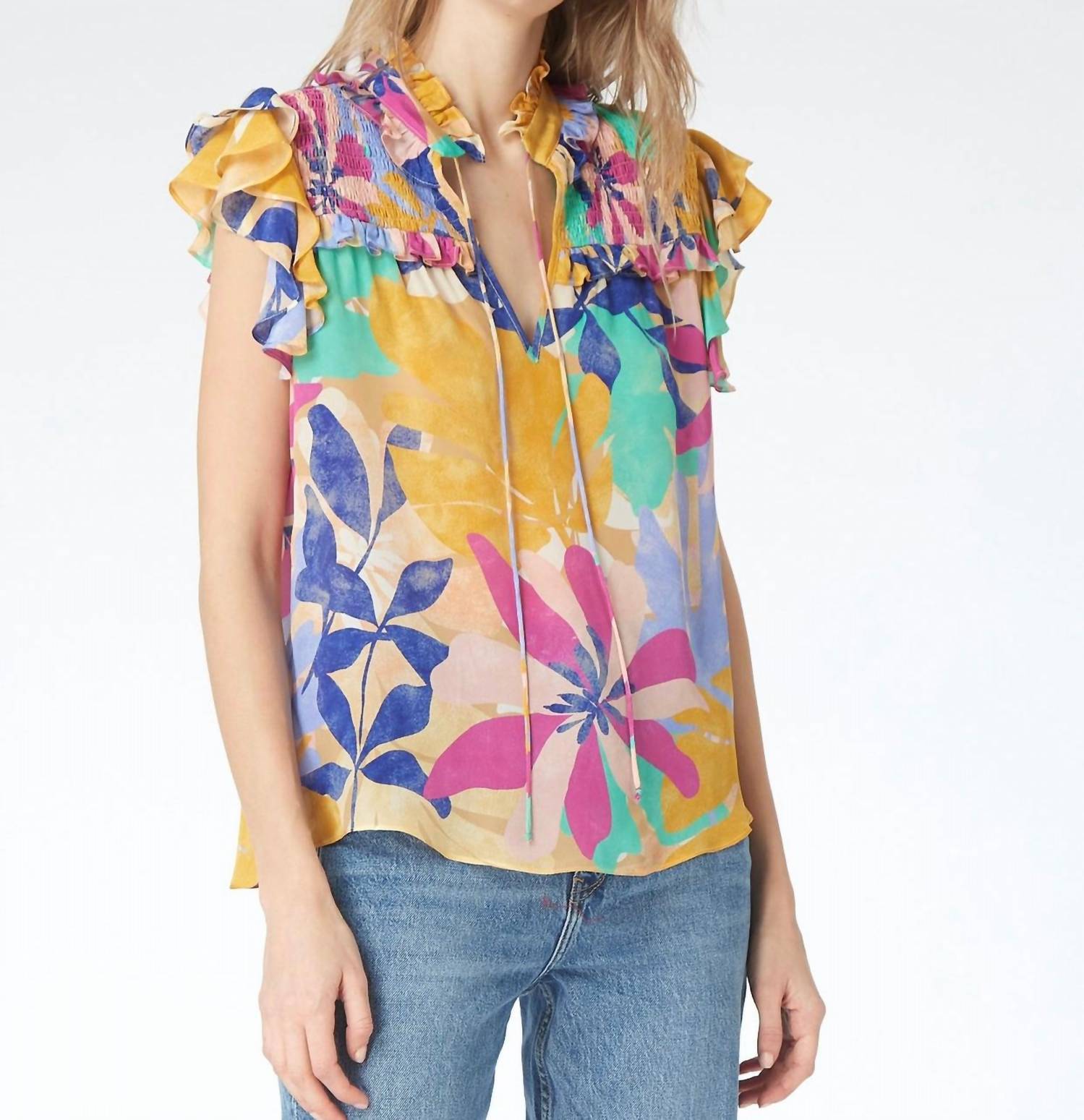 

Сиенна блузка в цвете "Гавайский пунш" GILNER FARRAR, Hawaiian Punch